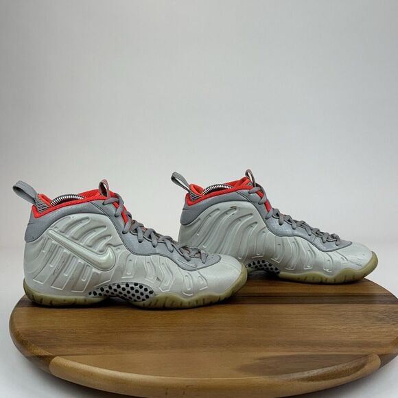 Big Kids Boys Nike Little Posite Pro GS‎ Pure Platinum Grey Sneakers Size 5.5 Y - Picture 1 of 9